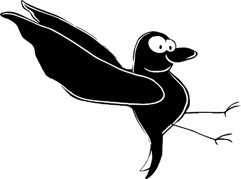 Getekende vogel van Hotel Credible die wegvliegt